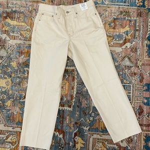 NWT J. Crew Mid-rise Classic Straight Jeans in Cream